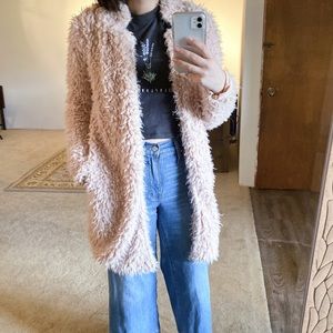 Anthropologie Blush Sherpa Jacket